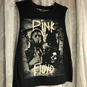 Pink Floyd tank top, thick strap+intentional holes